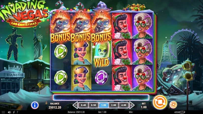 Invading Vegas: Las Christmas slot screen 3