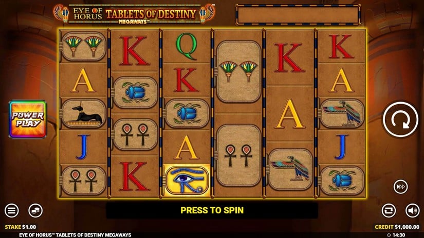 Eye of Horus Tablets of Destiny Megaways slot screen 1
