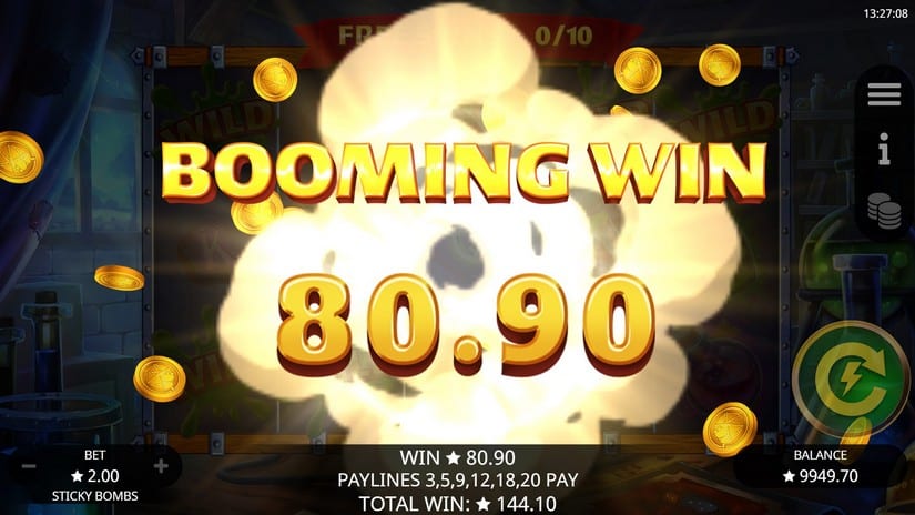 Sticky Bombs slot screen 6
