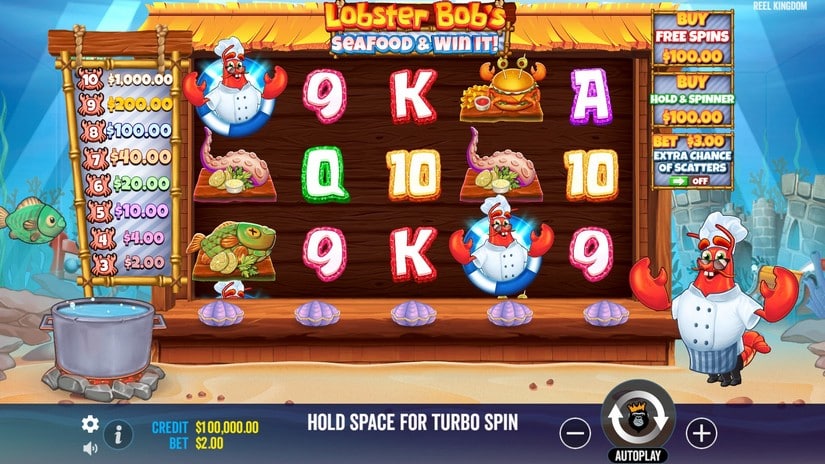 Lobster Bob’s Sea Food and Win It slot screen 1