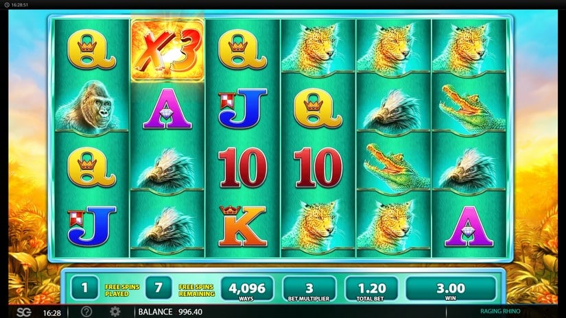Raging Rhino slot screen 3