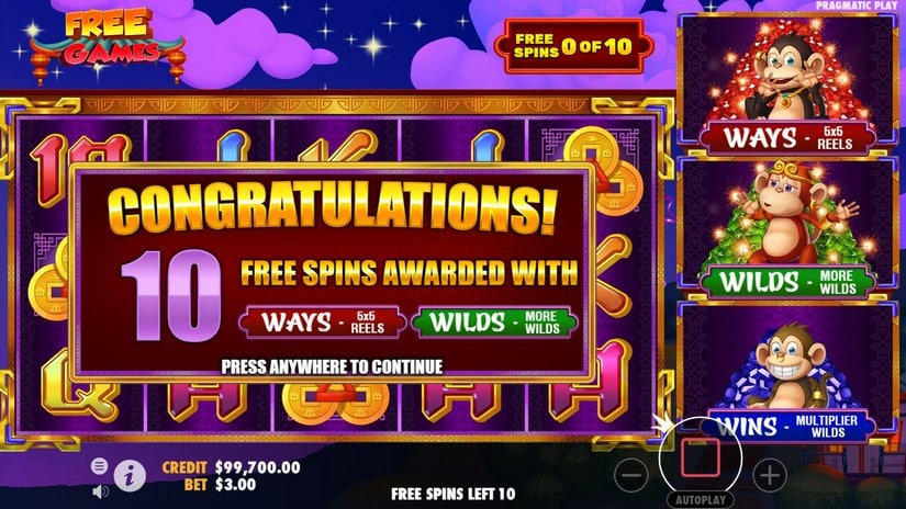 3 Dancing Monkeys slot screen 2