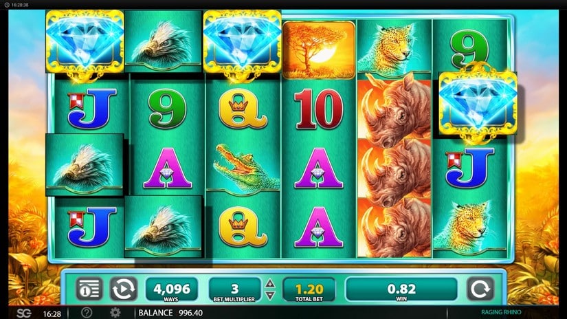 Raging Rhino slot screen 2
