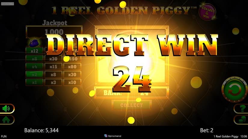1 Reel Golden Piggy slot screen 3