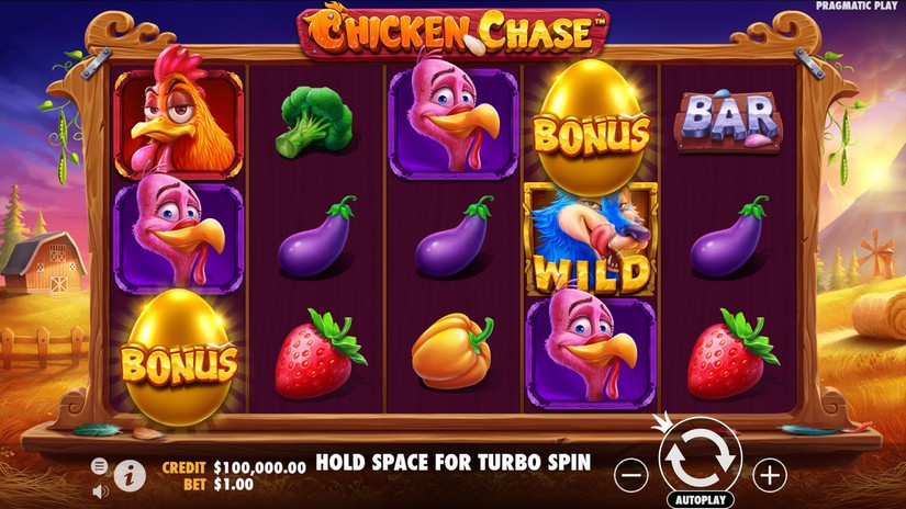 Chicken Chase slot screen 1