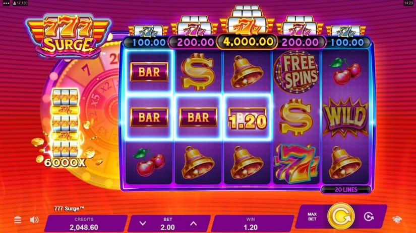 777 Surge slot screen 2