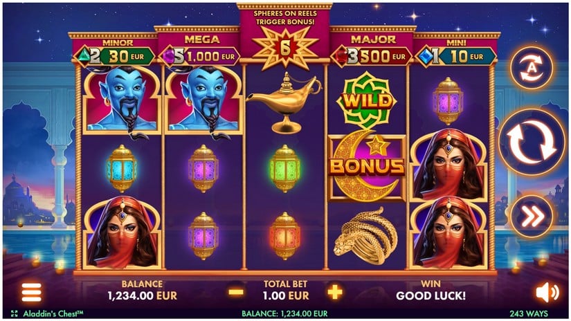 Aladdin’s Chest slot screen 1