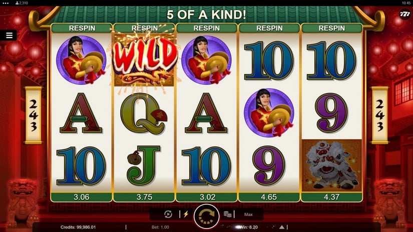 Dragon Dance slot screen 2