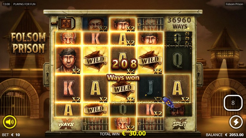 Folsom Prison slot screen 7