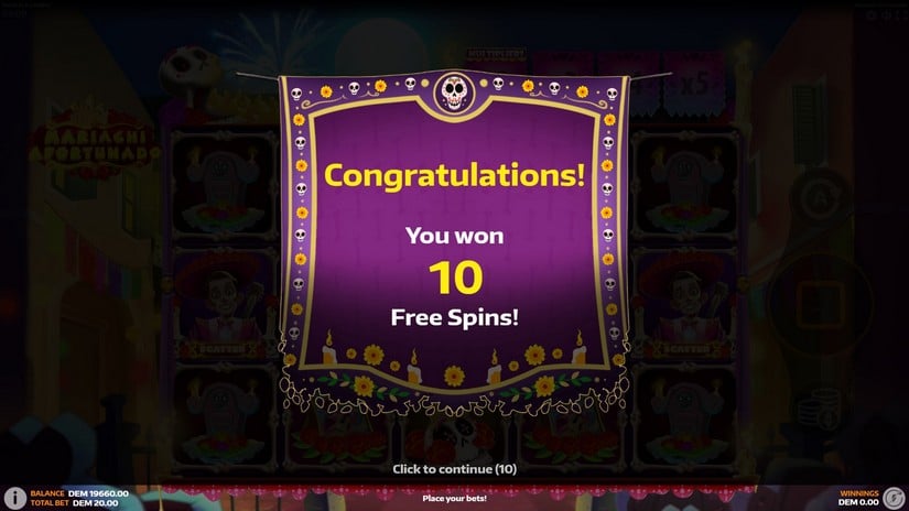 Mariachi Afortunado slot screen 3