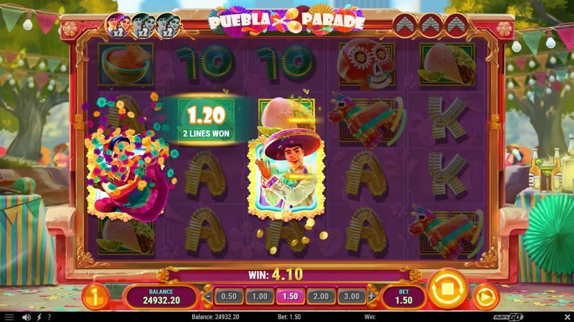 Puebla Parade slot screen 2