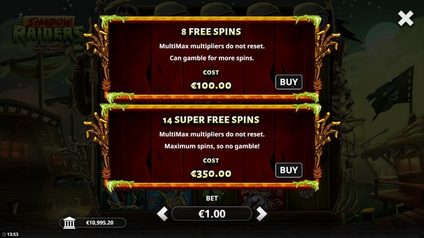 Shadow Raiders MultiMax slot screen 3