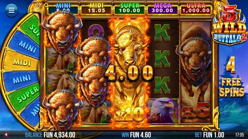 5 Wild Buffalo 2 slot screen 4