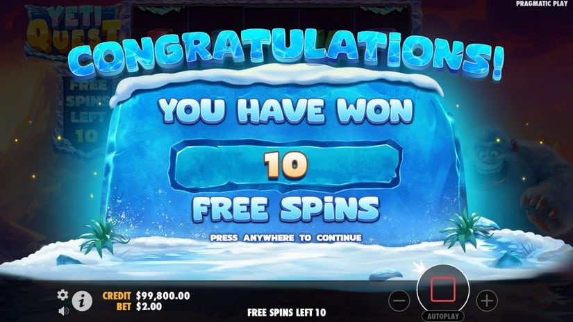 Yeti Quest slot screen 3