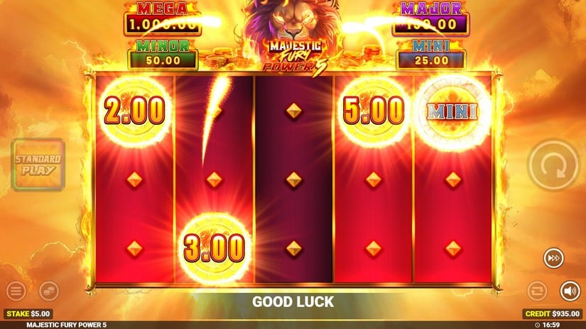 Majestic Fury Power 5 slot screen 2