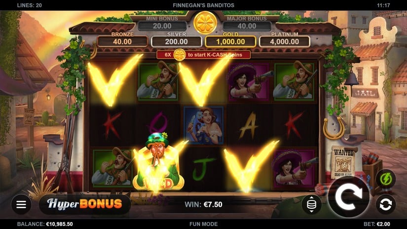 Finnegan’s Banditos slot screen 2