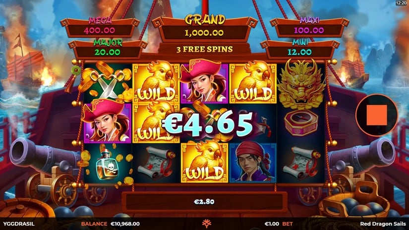 Red Dragon Sails slot screen 5