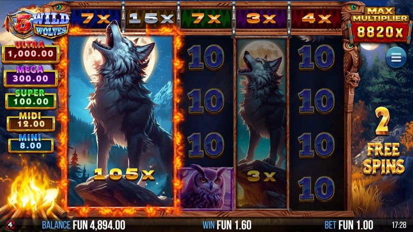 5 Wild Wolves slot screen 6