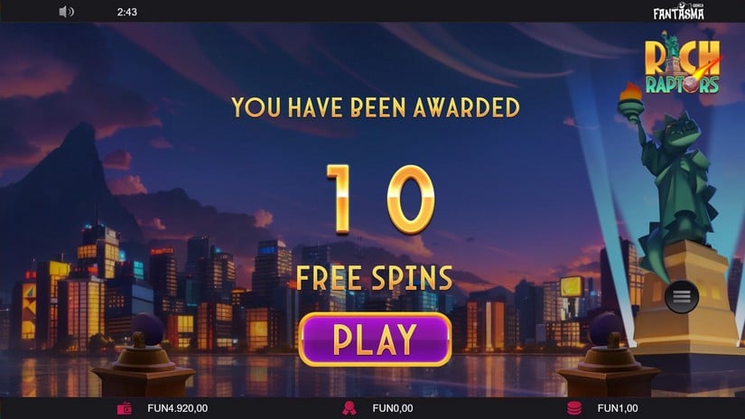 Rich Raptors slot screen 2