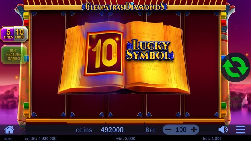 Cleopatras Diamonds slot screen 4