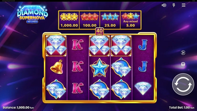 Diamond Supernova 100 slot screen 1