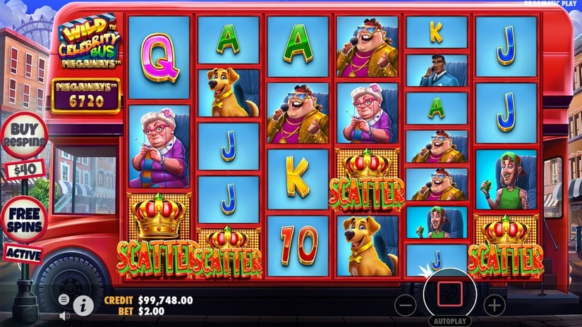 Wild Celebrity Bus Megaways slot screen 3
