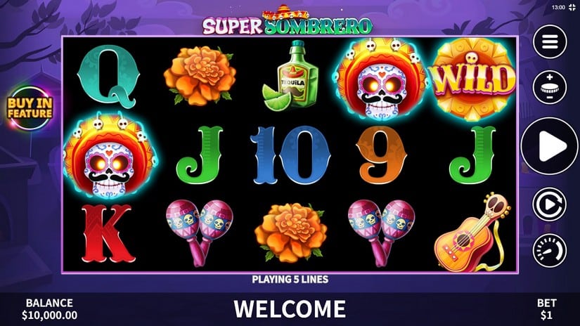 Super Sombrero slot screen 1
