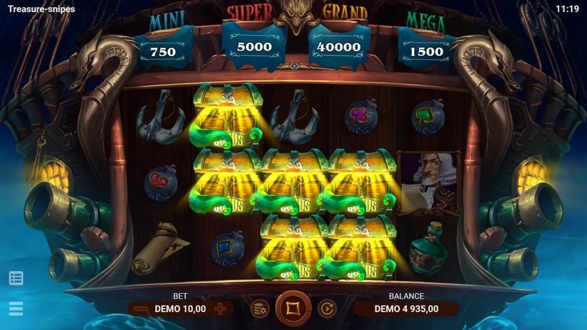 Treasure-snipes slot screen 4