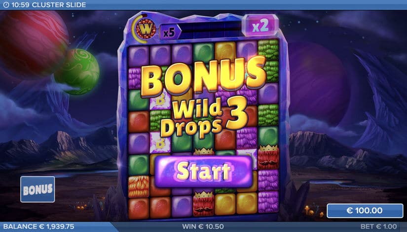 Cluster Slide slot screen 4