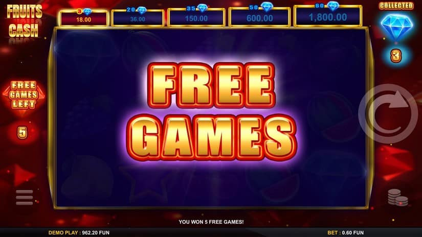 Fruits Cash slot screen 3