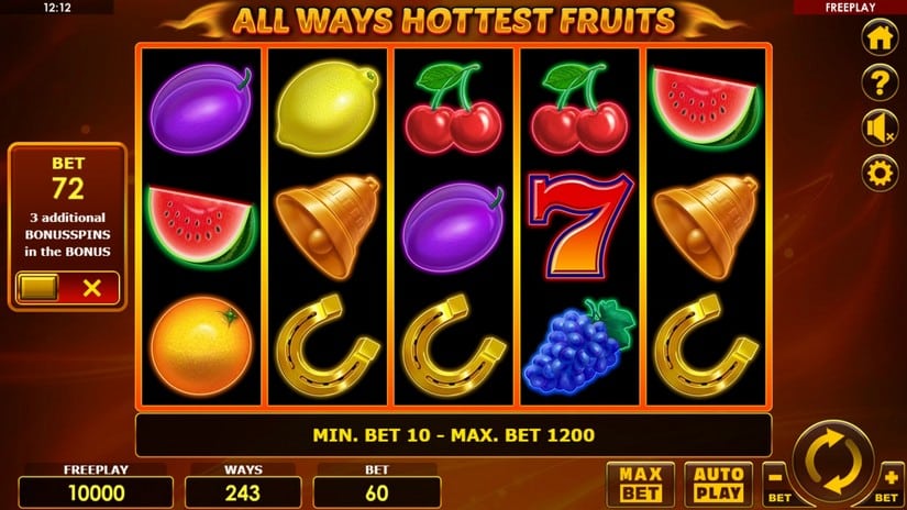 All Ways Hottest Fruits slot screen 1