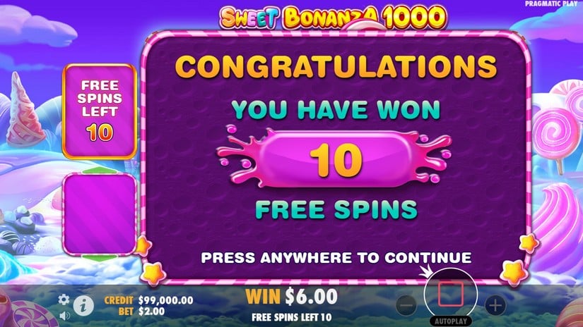 Sweet Bonanza 1000 slot screen 3