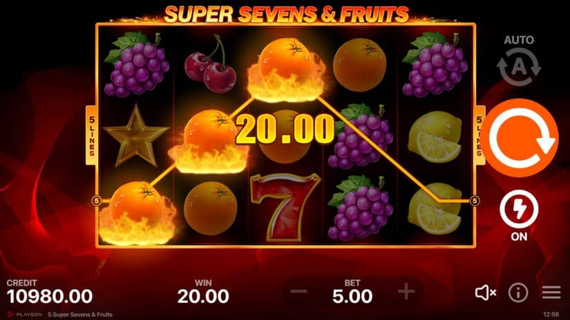 5 Super Sevens & Fruits slot screen 3
