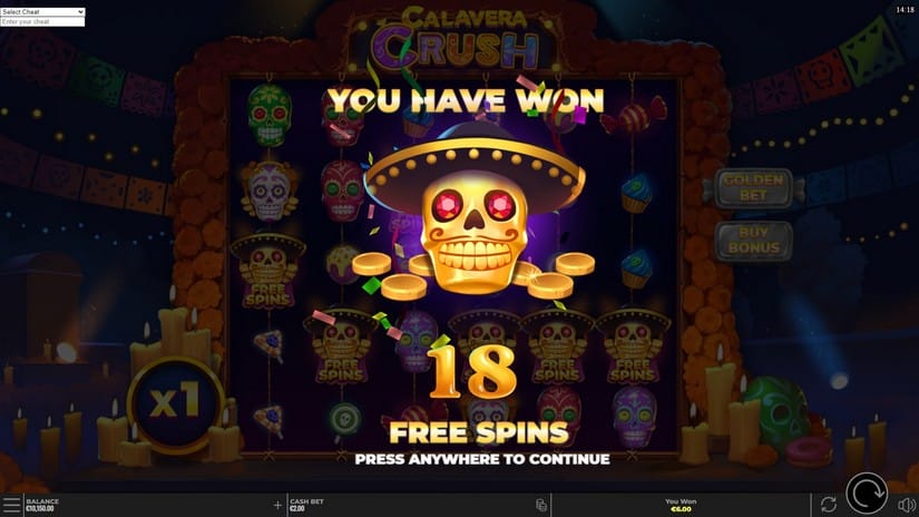 Calavera Crush slot screen 4