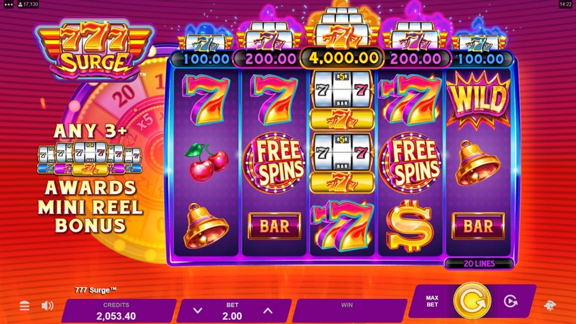 777 Surge slot screen 1