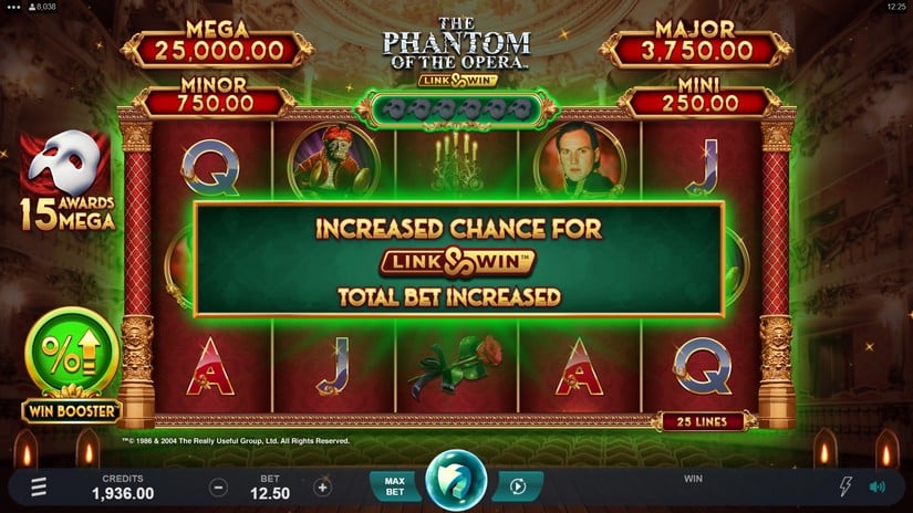 Phantom of the Opera Link & Win slot screen 3