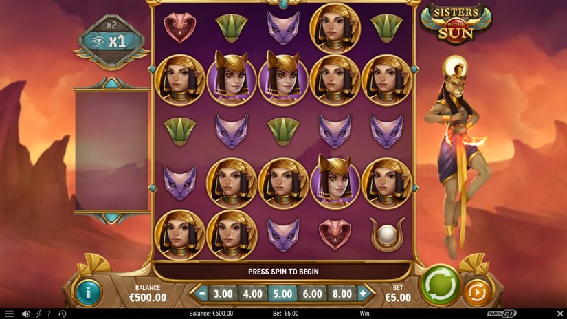 Sisters of the Sun slot screen 1