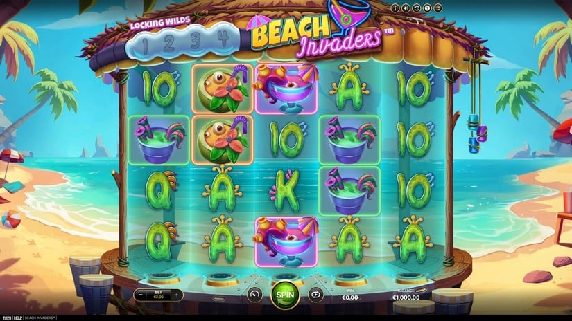 Beach Invaders slot screen 1