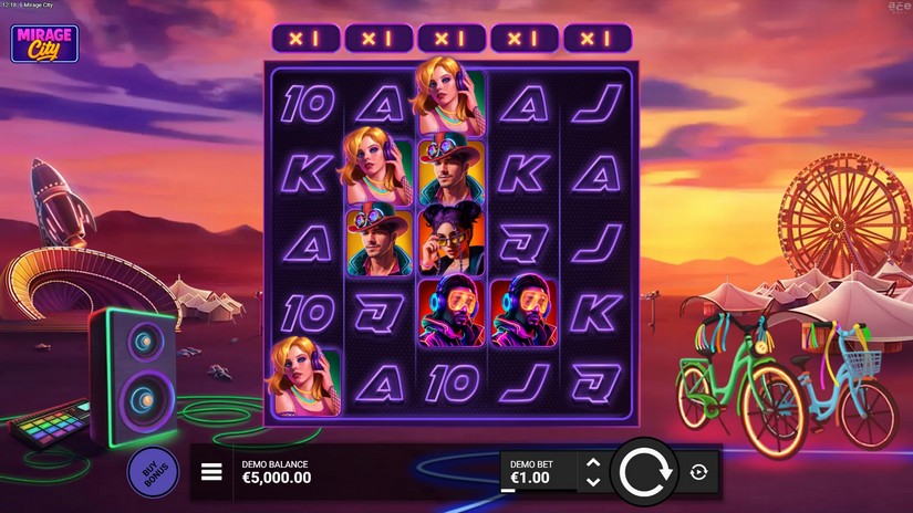Mirage City slot screen 1