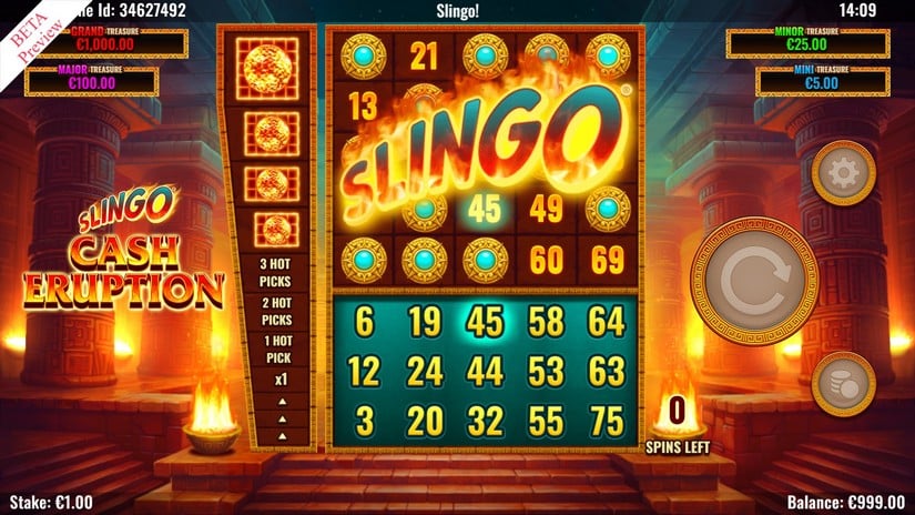 Slingo Cash Eruption slot screen 3