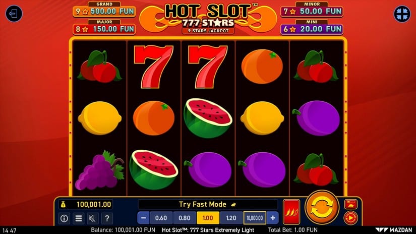 Hot Slot™: 777 Stars Extremely Light slot screen 1