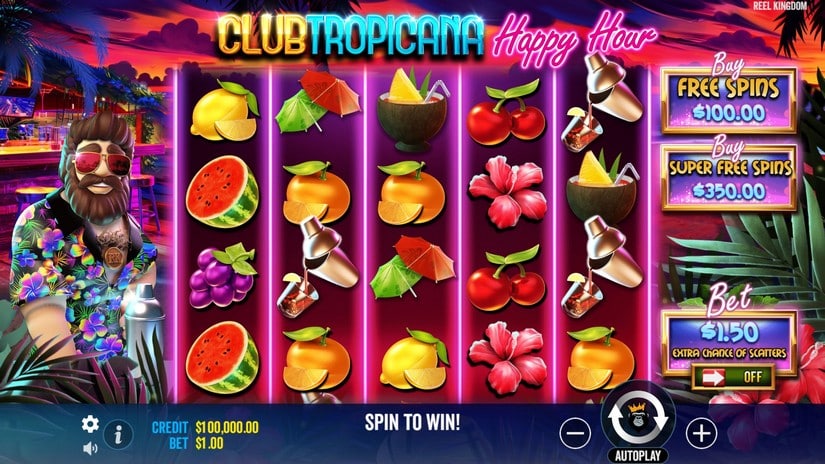 Club Tropicana Happy Hour slot screen 1
