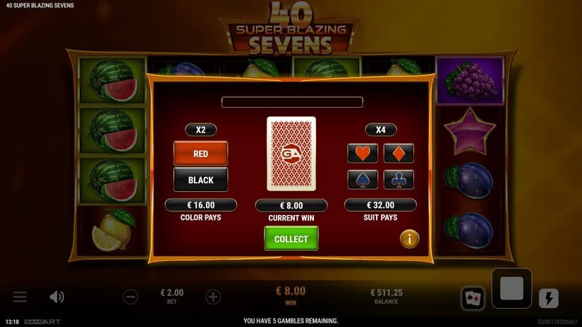 40 Super Blazing Sevens slot screen 3