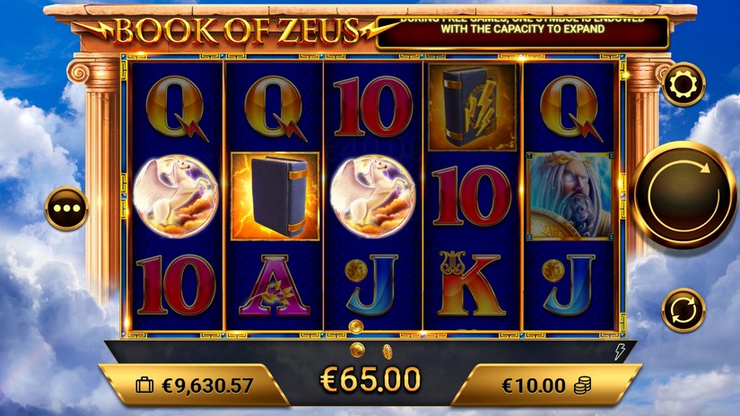Book of Zeus slot screen 2