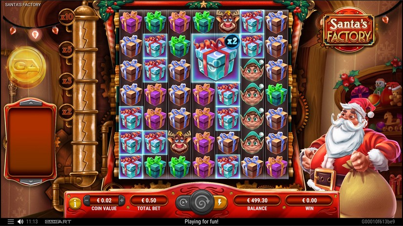 Santa’s Factory slot screen 2