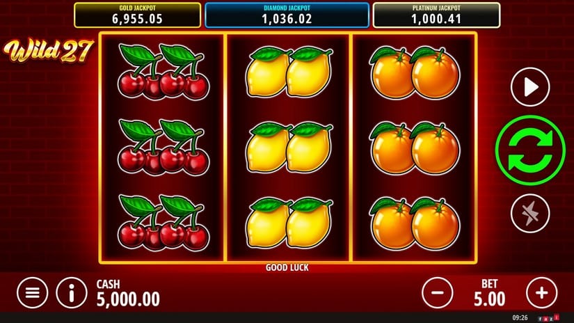 Wild 27 slot screen 1