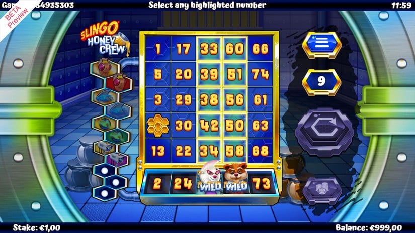 Slingo Honey Crew slot screen 2