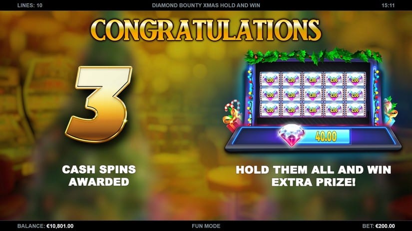 Diamond Bounty Xmas Hold’n’Win slot screen 2