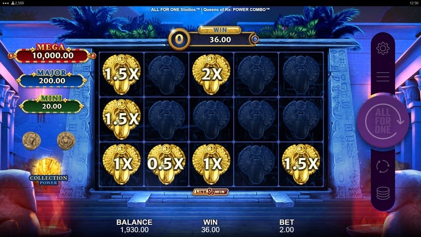 Queens of Ra POWER COMBO slot screen 4