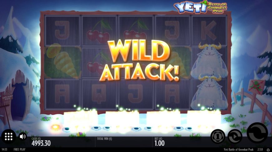 Yeti Battle of Greenhat Peak slot screen 2